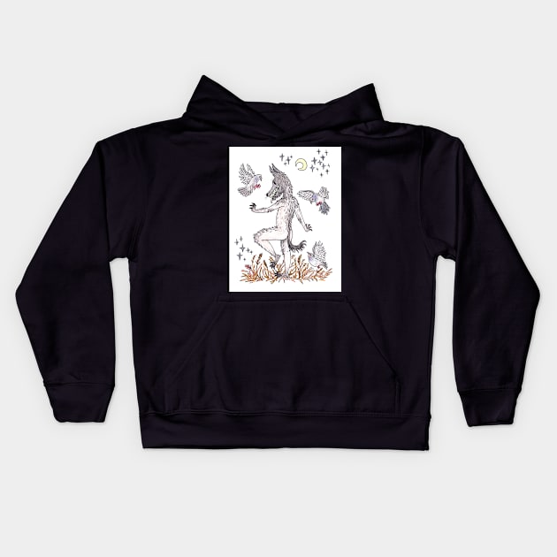 Lycanthropy Werewolf Child Kids Hoodie by sadnettles